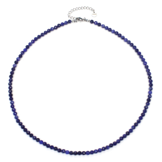 Sodalith Edelstein Halskette 4mm facettiert - Länge verstellbar