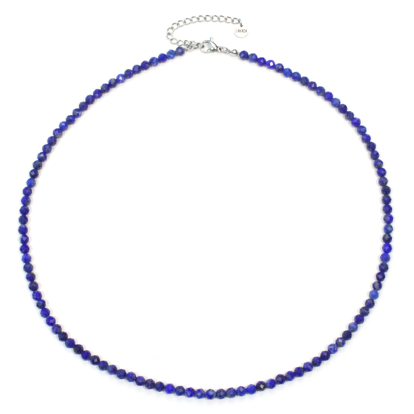 Lapislazuli Edelstein Halskette 4mm facettiert - Länge verstellbar