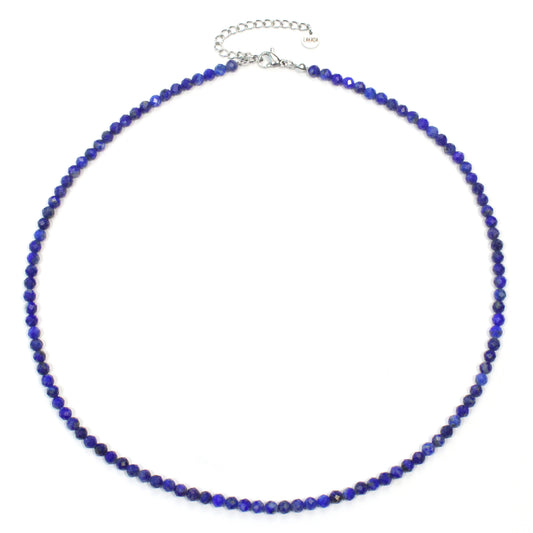 Lapislazuli Edelstein Halskette 4mm facettiert - Länge verstellbar