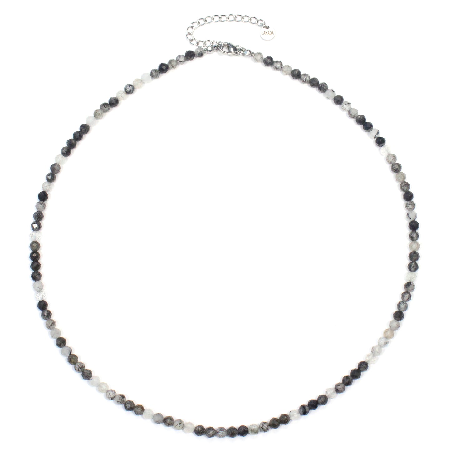 Turmalinquarz Edelstein Halskette 4mm facettiert - Länge verstellbar