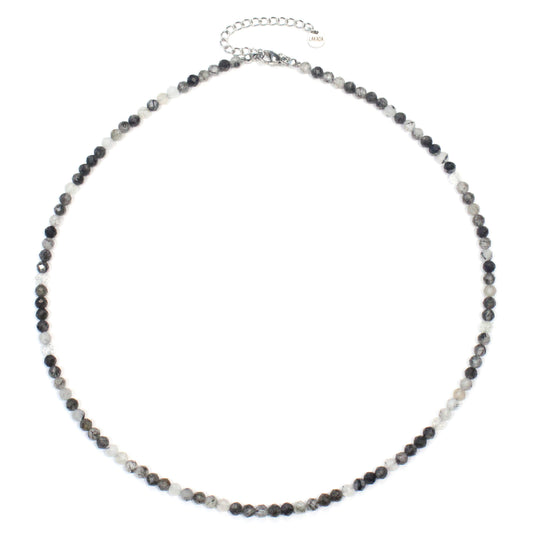 Turmalinquarz Edelstein Halskette 4mm facettiert - Länge verstellbar