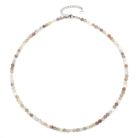 Botswana Achat Edelstein Halskette 4mm facettiert - Länge verstellbar