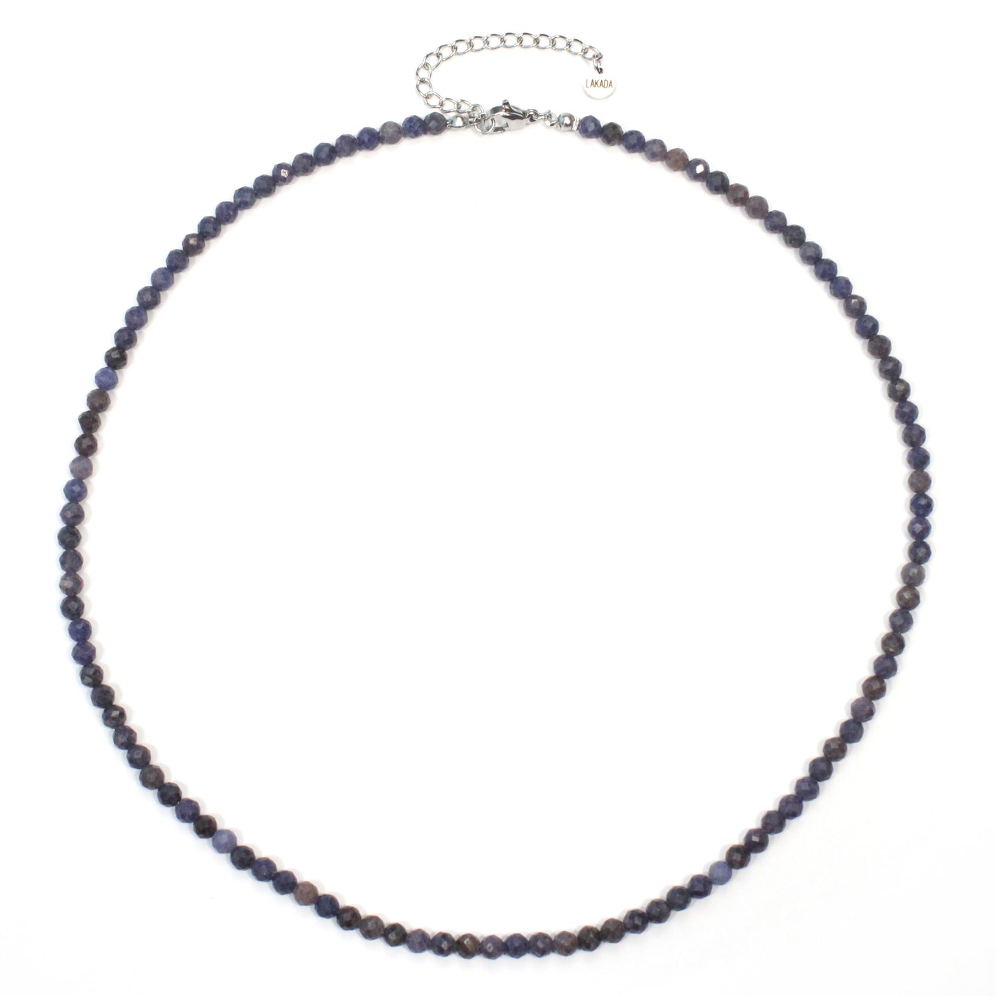 Saphir Edelstein Halskette 4mm facettiert - Länge verstellbar