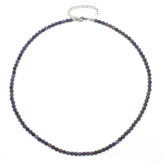 Saphir Edelstein Halskette 4mm facettiert - Länge verstellbar