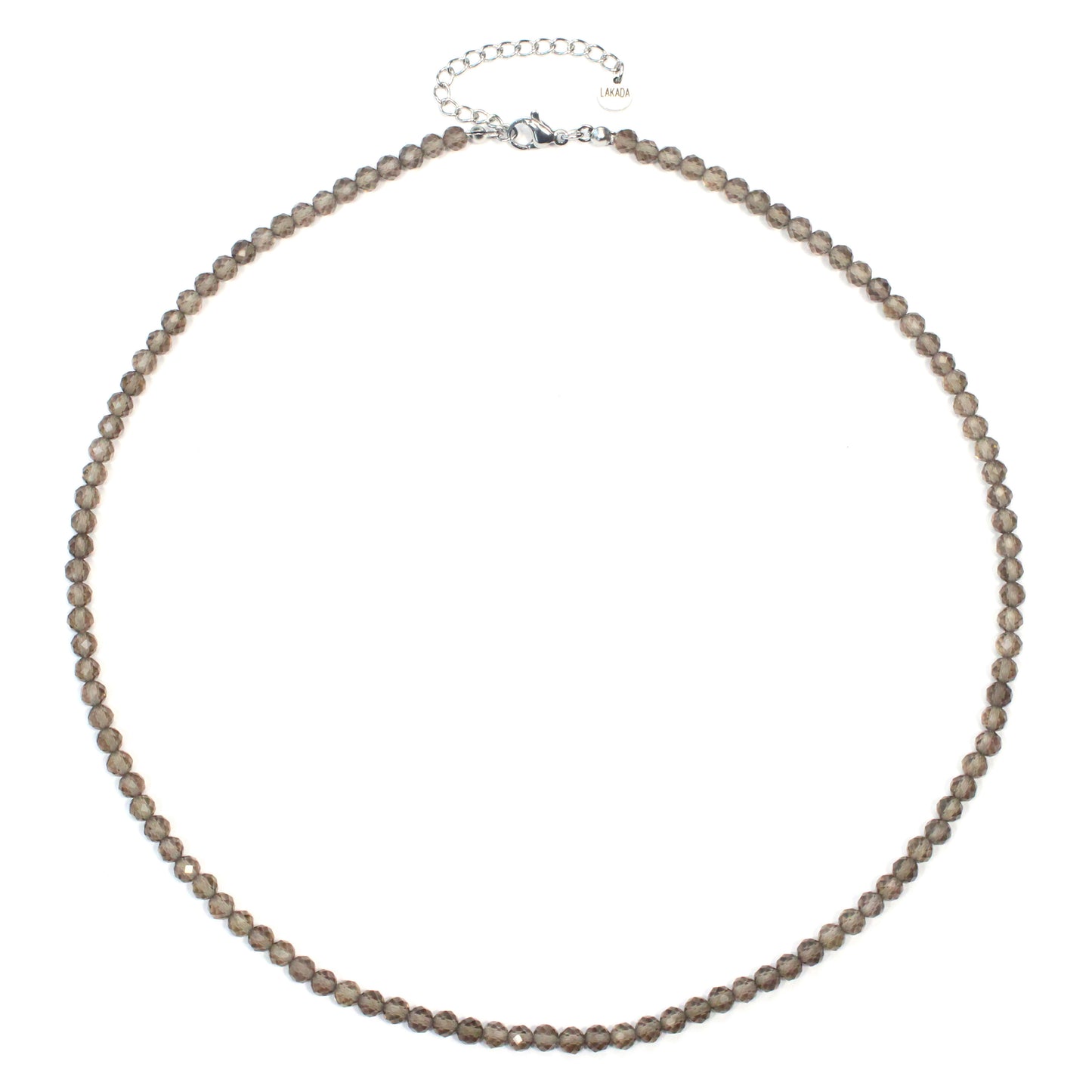 Rauchquarz Edelstein Halskette 4mm facettiert - Länge verstellbar