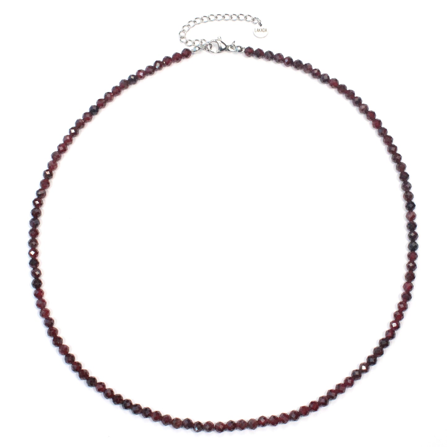 Granat Edelstein Halskette 4mm facettiert - Länge verstellbar