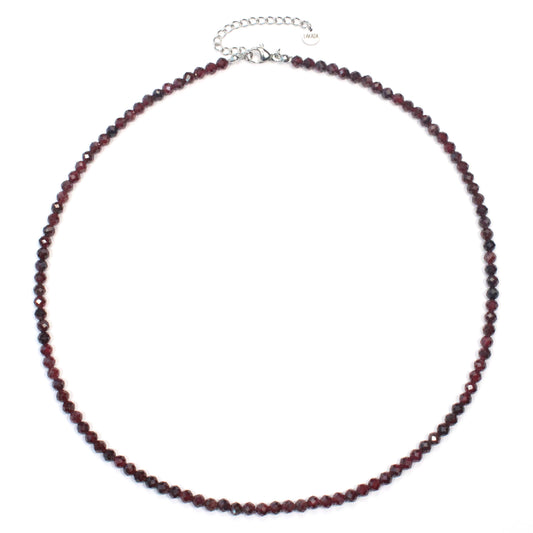 Granat Edelstein Halskette 4mm facettiert - Länge verstellbar