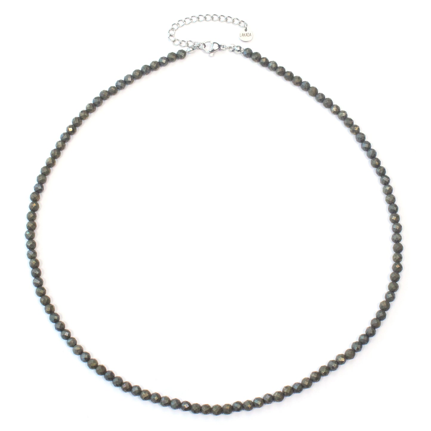 Pyrit Edelstein Halskette 4mm facettiert - Länge verstellbar