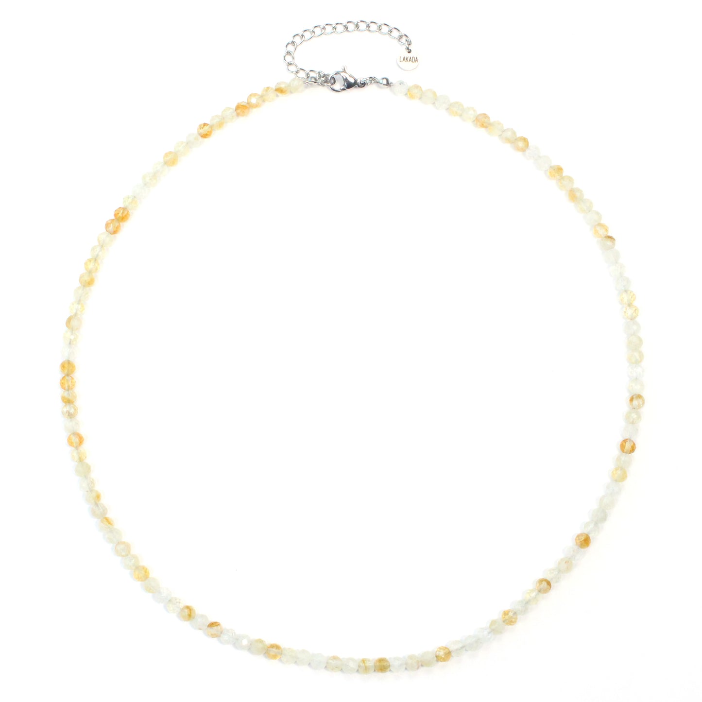 Citrin Edelstein Halskette 4mm facettiert - Länge verstellbar