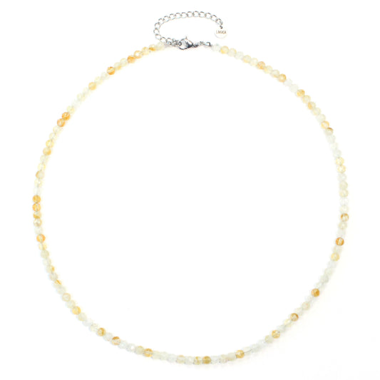 Citrin Edelstein Halskette 4mm facettiert - Länge verstellbar