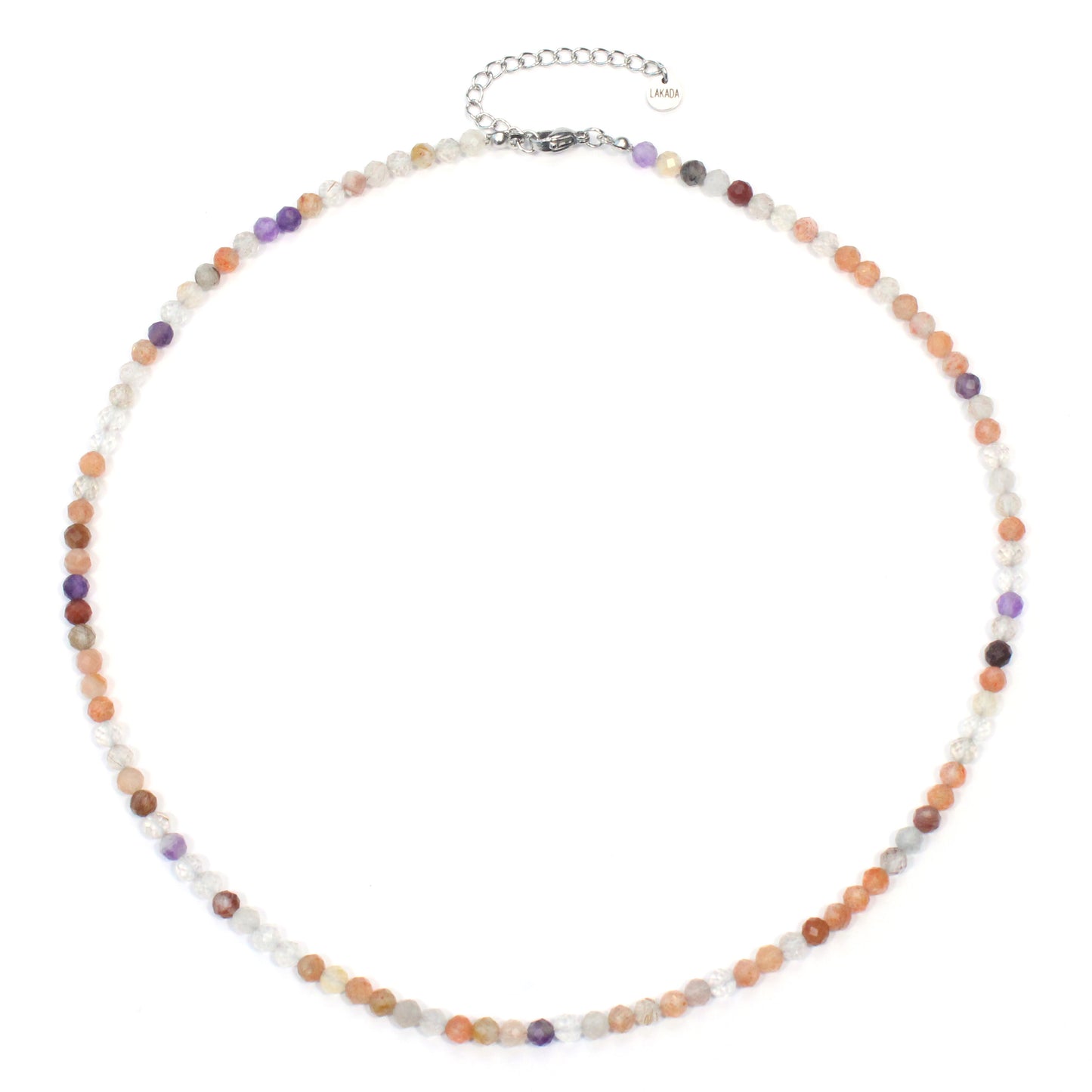Super Seven Amethyst Edelstein Halskette 4mm facettiert - Länge verstellbar