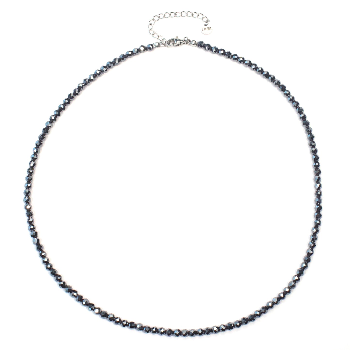 Hämatit Edelstein Halskette 4mm facettiert - Länge verstellbar