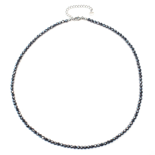 Hämatit Edelstein Halskette 4mm facettiert - Länge verstellbar