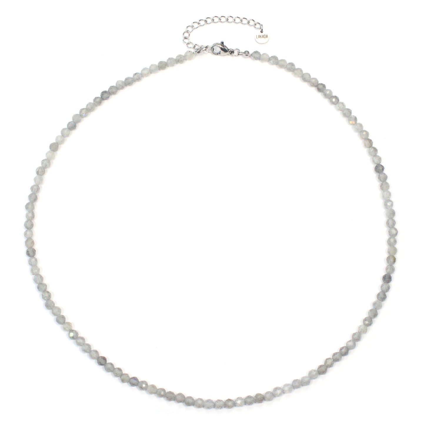 Labradorit Edelstein Halskette 4mm facettiert - Länge verstellbar