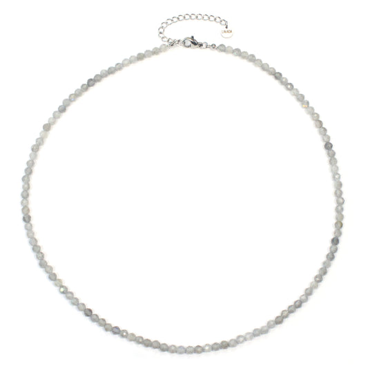 Labradorit Edelstein Halskette 4mm facettiert - Länge verstellbar