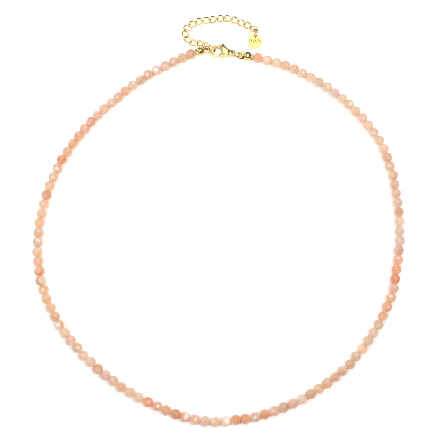 Sonnenstein Edelstein Halskette 4mm facettiert - Länge verstellbar
