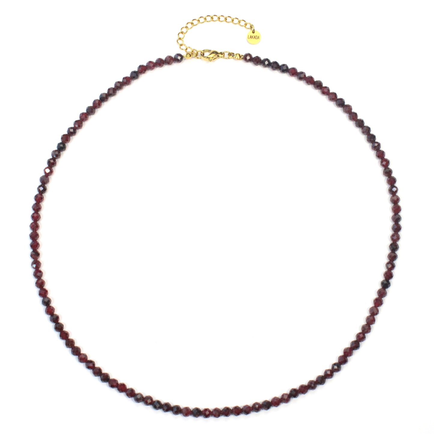 Granat Edelstein Halskette 4mm facettiert - Länge verstellbar