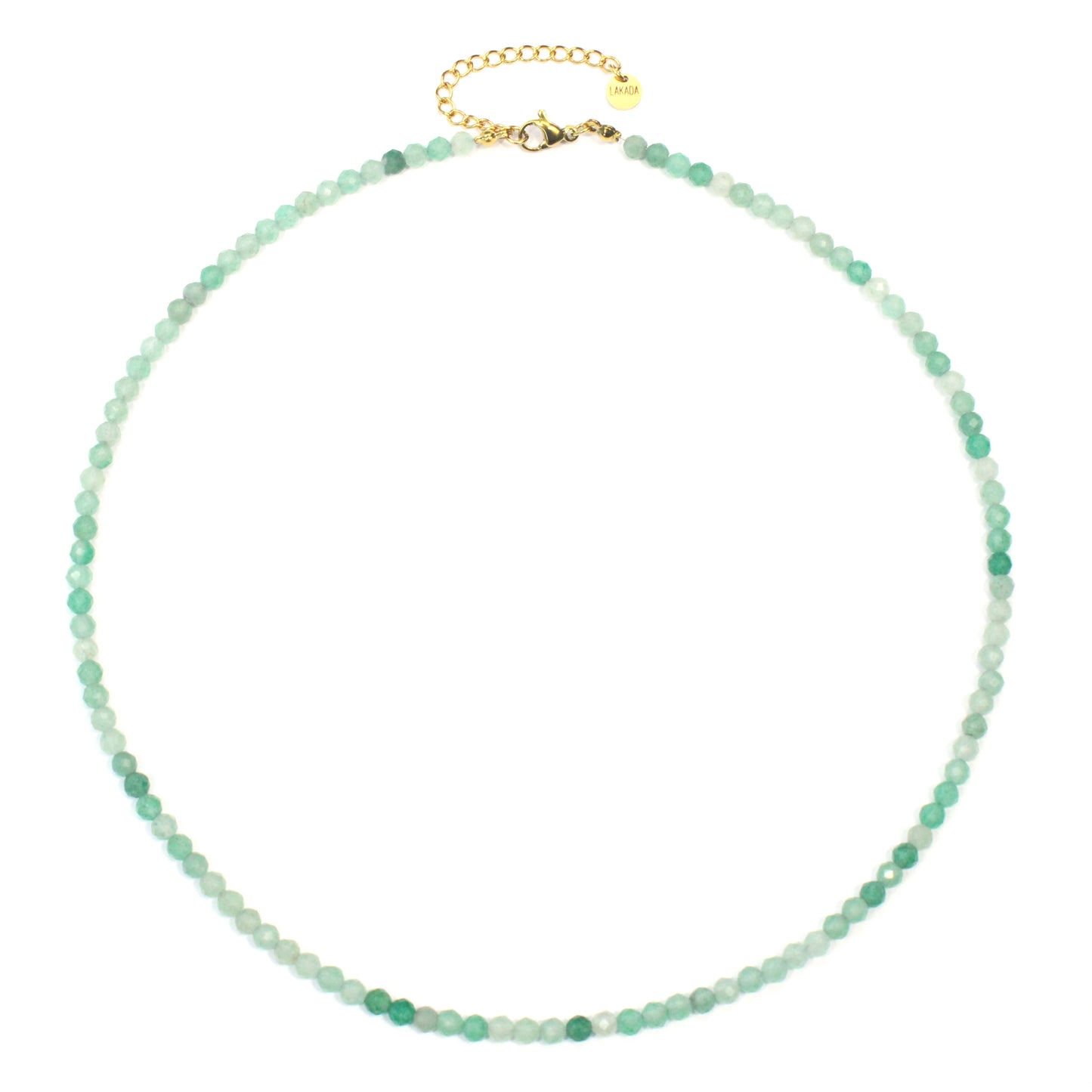 Grüner Aventurin Edelstein Halskette 4mm facettiert - Länge verstellbar