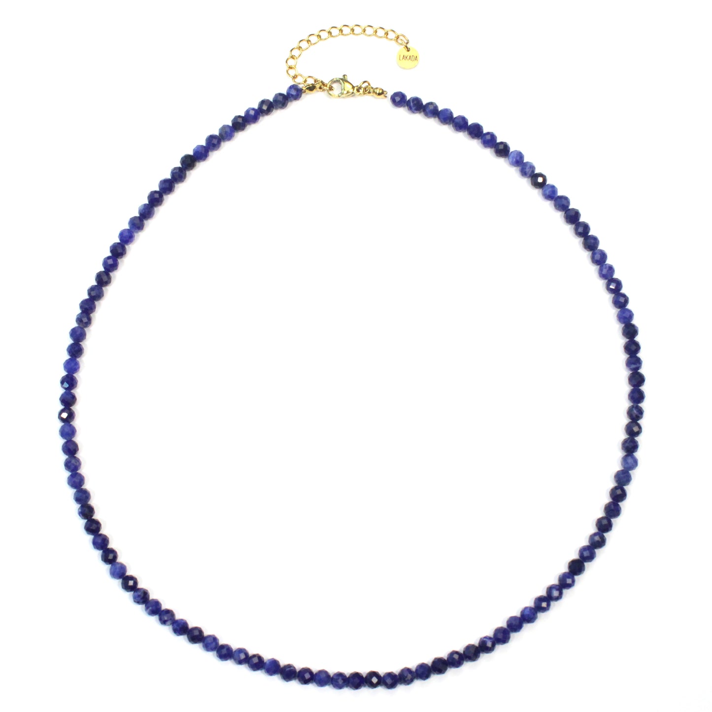 Sodalith Edelstein Halskette 4mm facettiert - Länge verstellbar