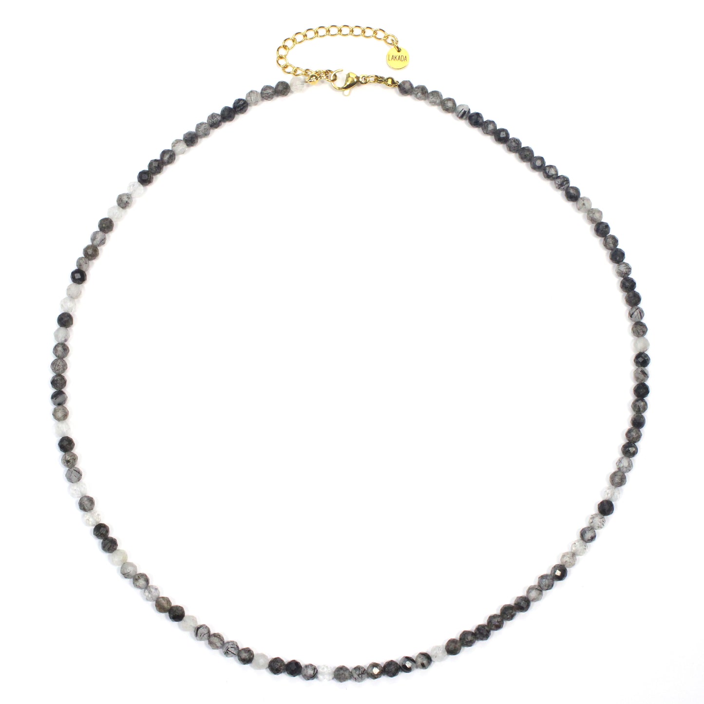 Turmalinquarz Edelstein Halskette 4mm facettiert - Länge verstellbar