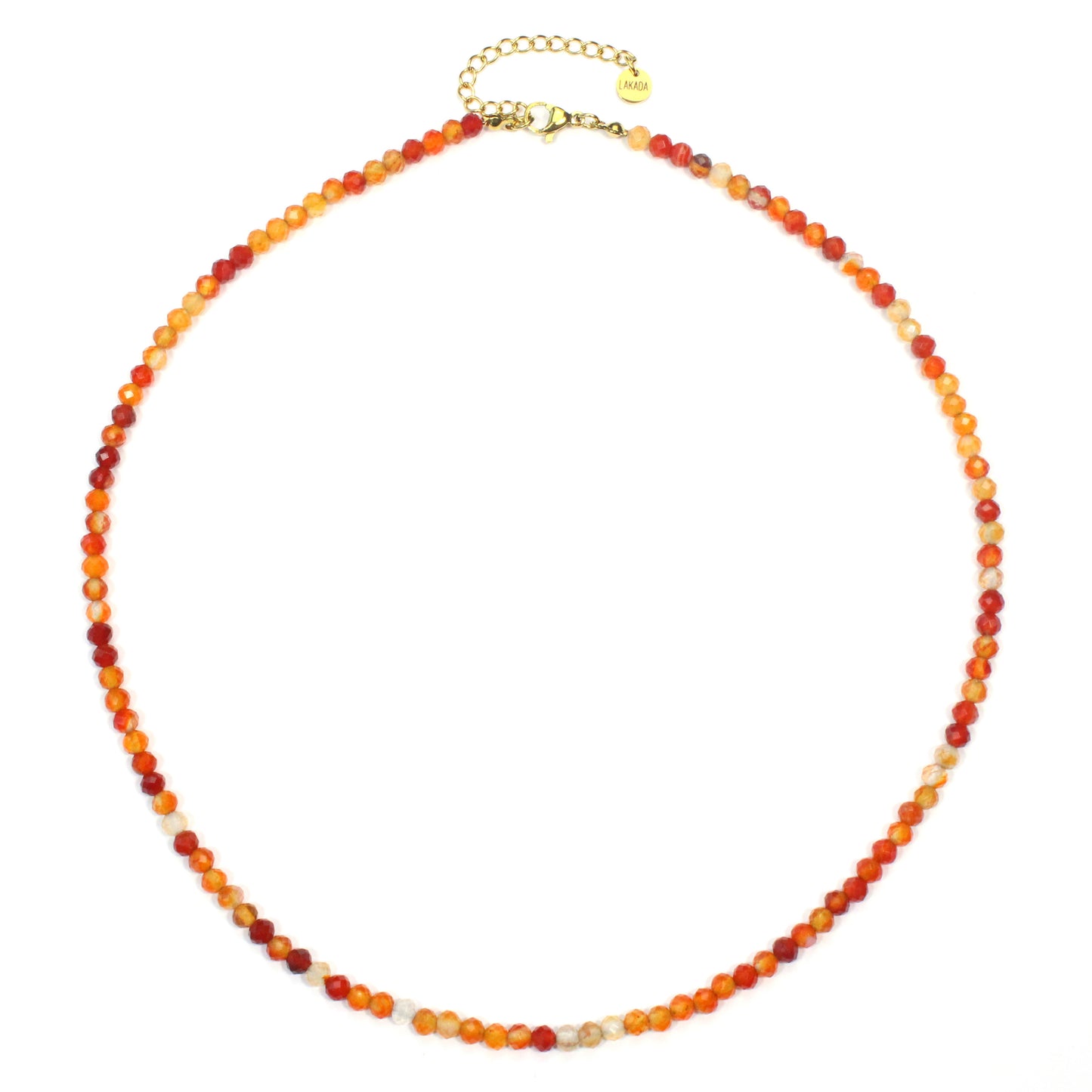 Karneol Edelstein Halskette 4mm facettiert - Länge verstellbar
