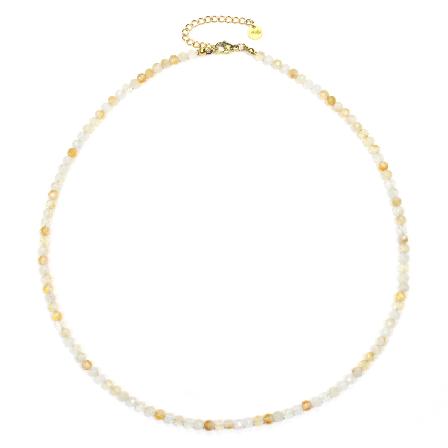Citrin Edelstein Halskette 4mm facettiert - Länge verstellbar