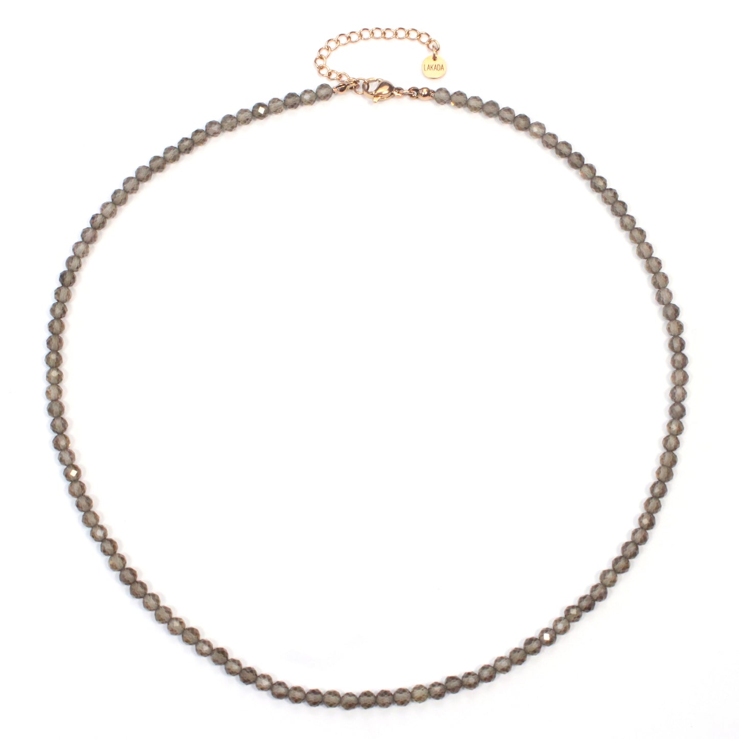 Rauchquarz Edelstein Halskette 4mm facettiert - Länge verstellbar