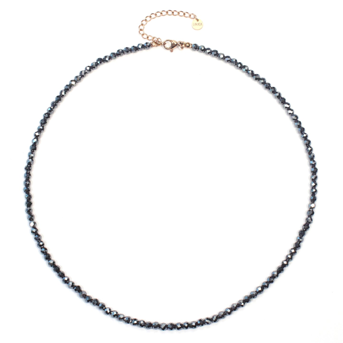 Hämatit Edelstein Halskette 4mm facettiert - Länge verstellbar