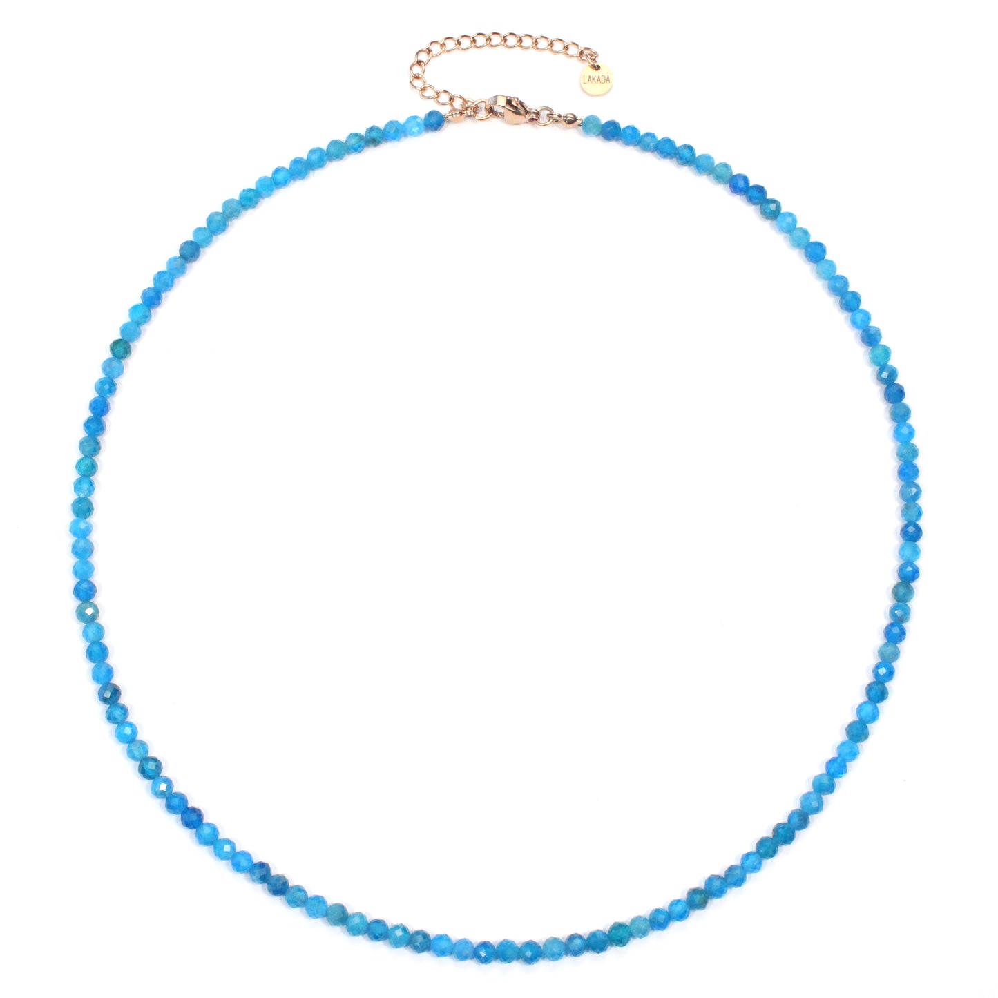 Apatit Edelstein Halskette 4mm facettiert - Länge verstellbar