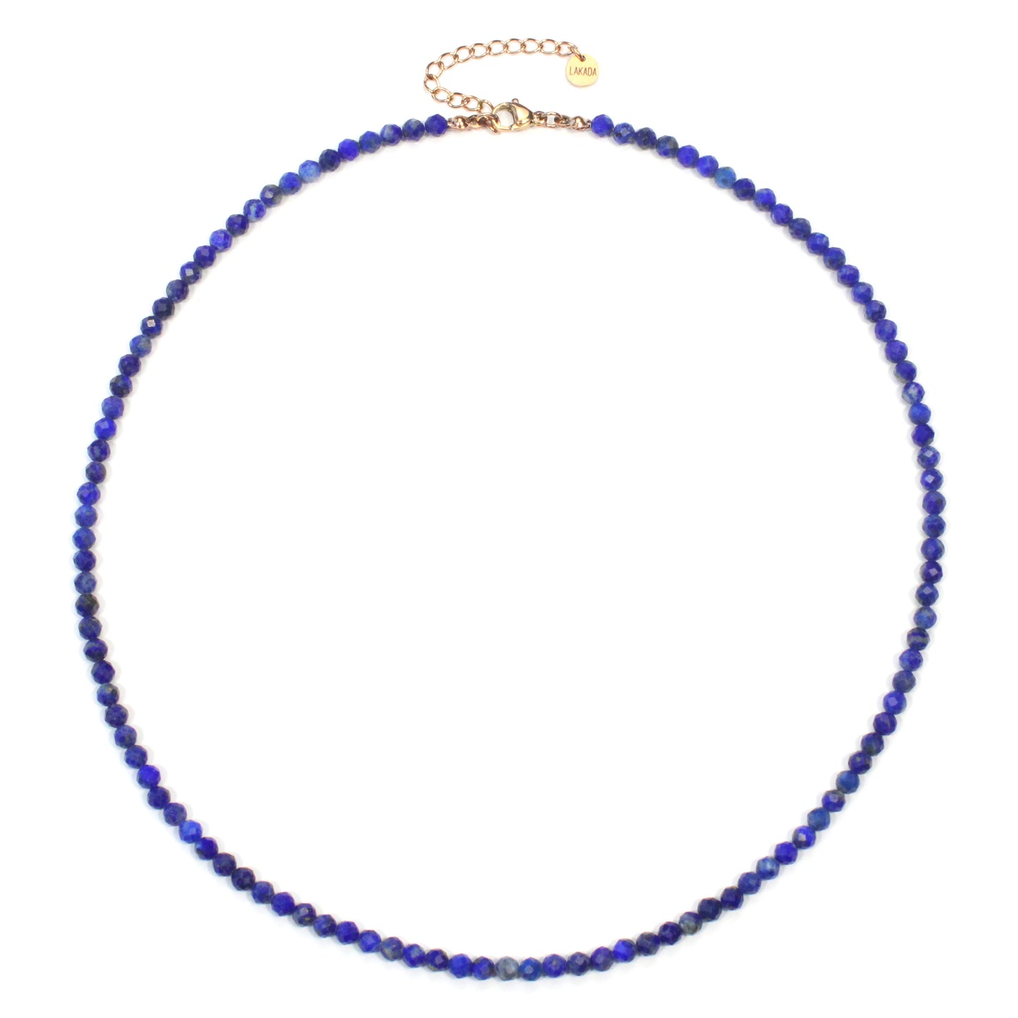 Lapislazuli Edelstein Halskette 4mm facettiert - Länge verstellbar