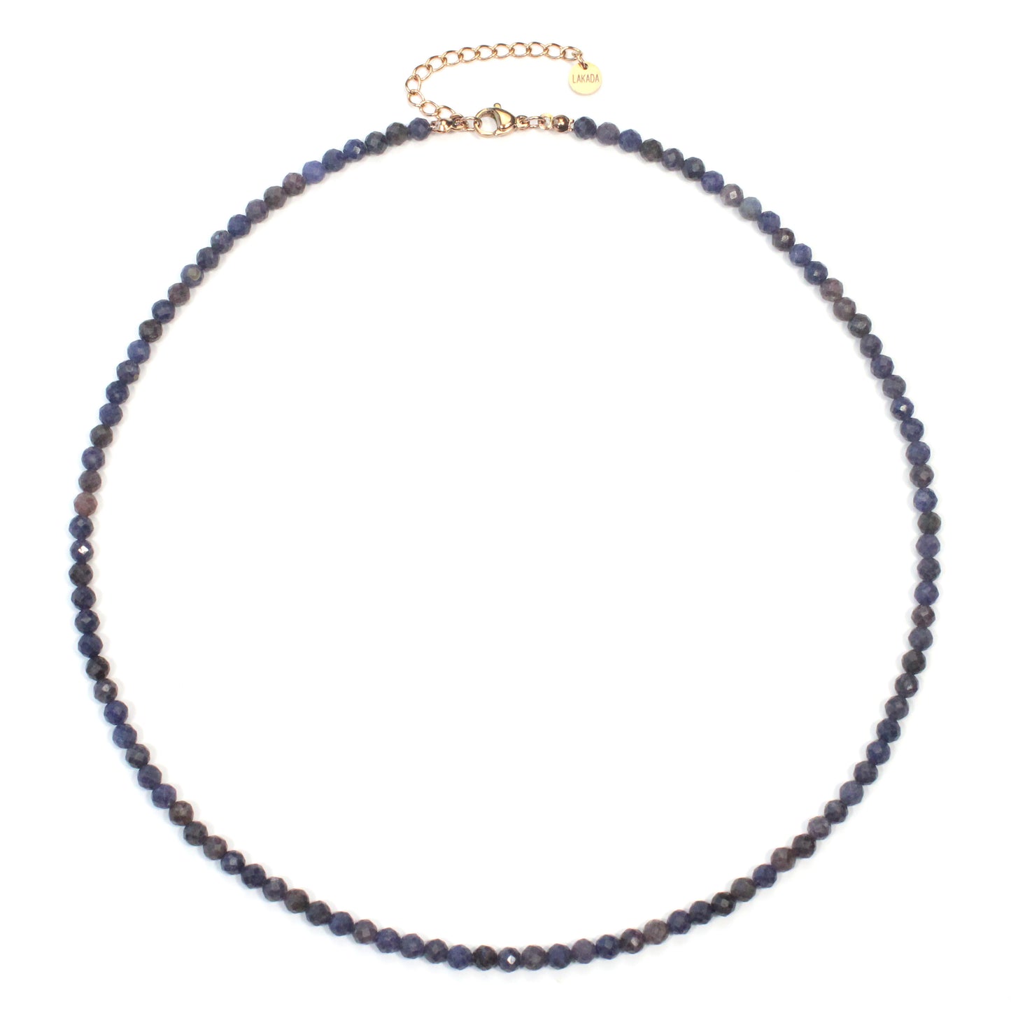 Saphir Edelstein Halskette 4mm facettiert - Länge verstellbar