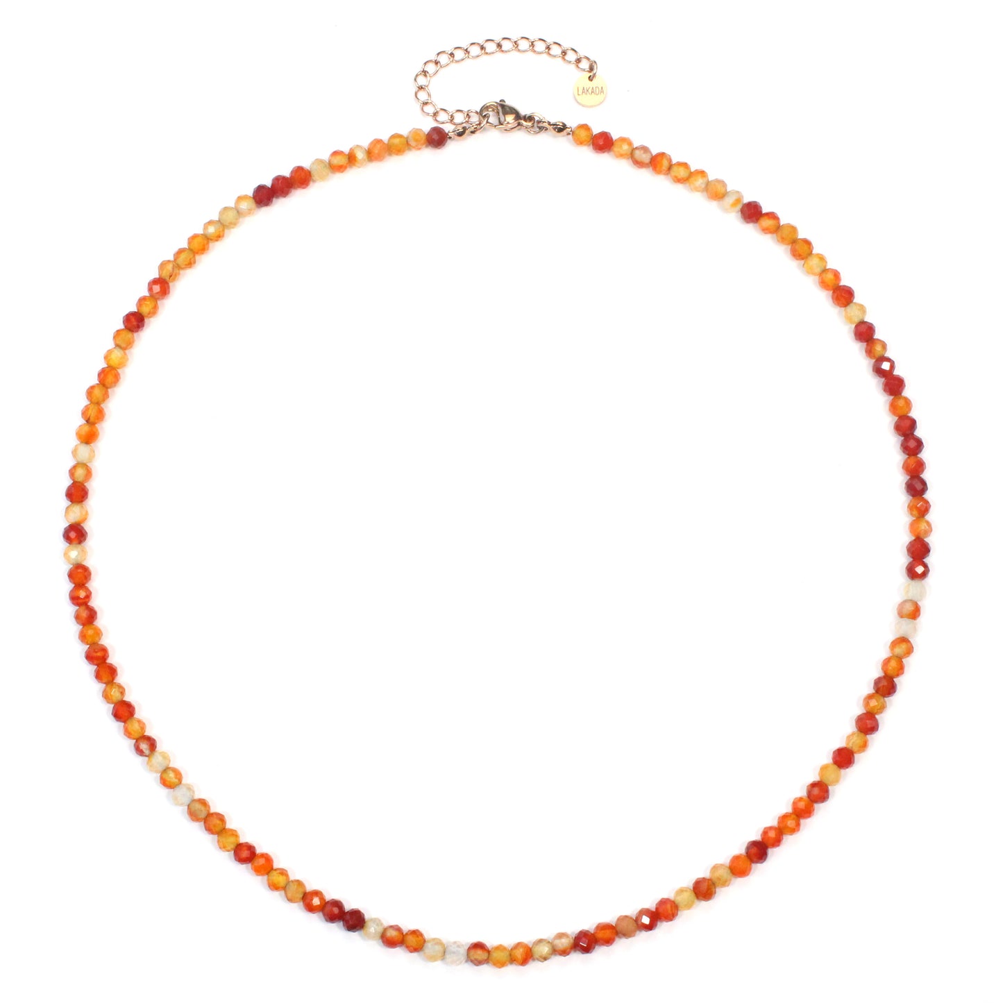 Karneol Edelstein Halskette 4mm facettiert - Länge verstellbar