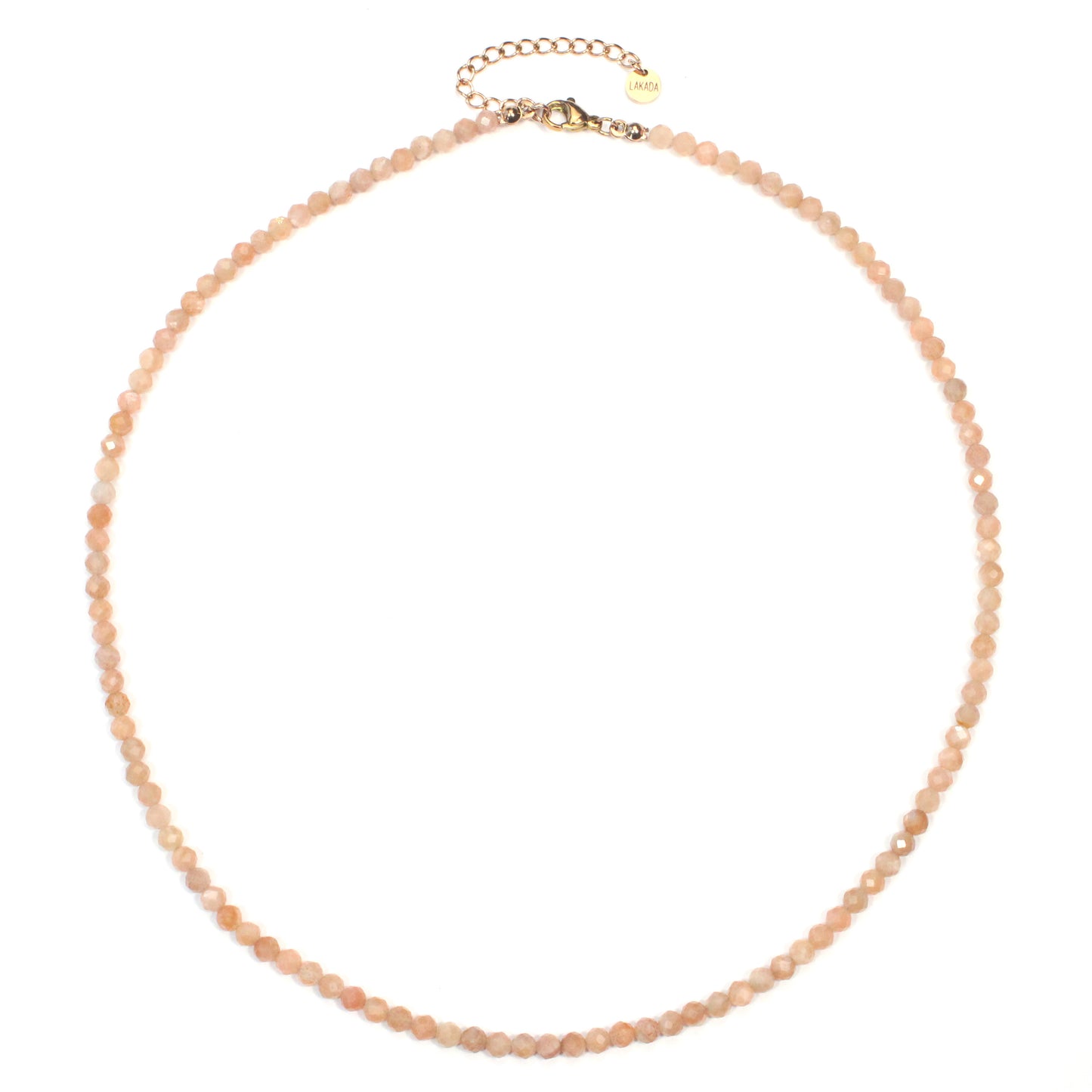 Sonnenstein Edelstein Halskette 4mm facettiert - Länge verstellbar