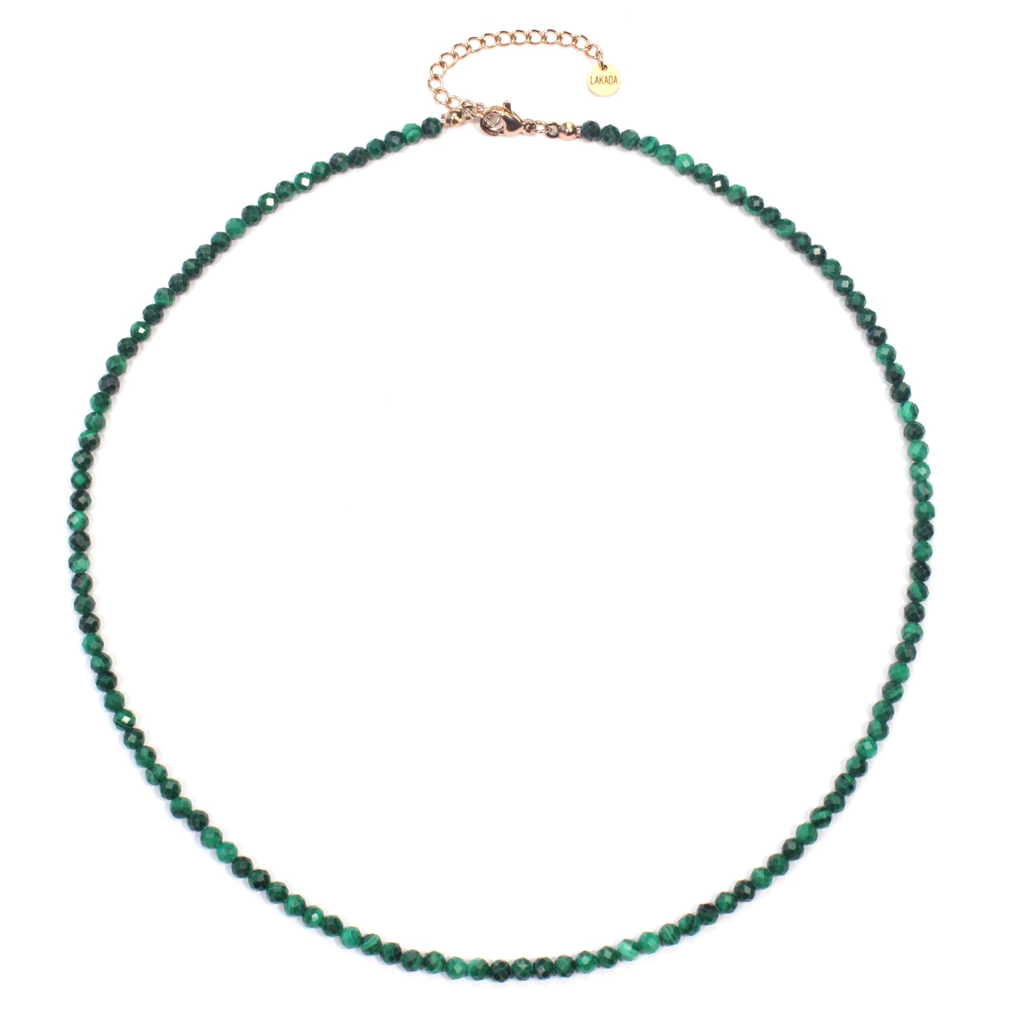 Malachit Edelstein Halskette 4mm facettiert - Länge verstellbar