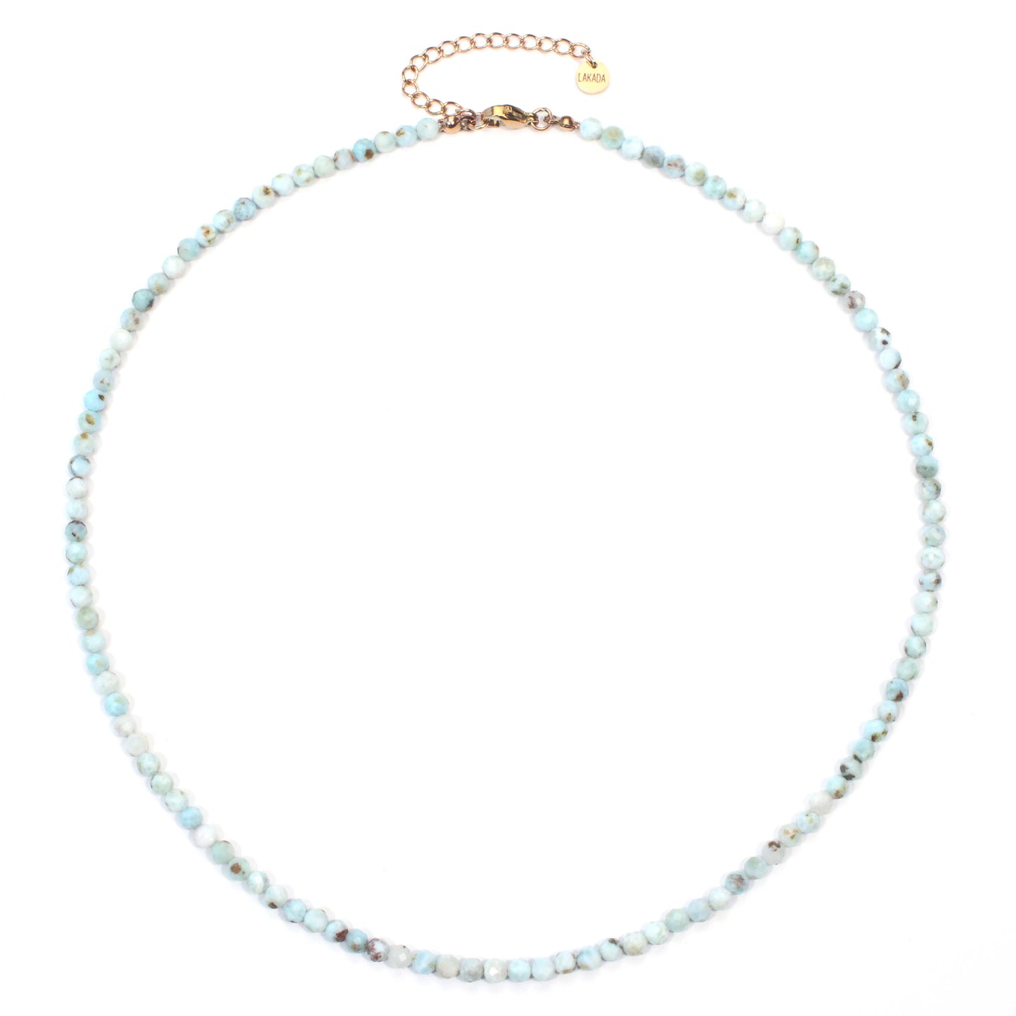 Larimar Edelstein Halskette 4mm facettiert - Länge verstellbar