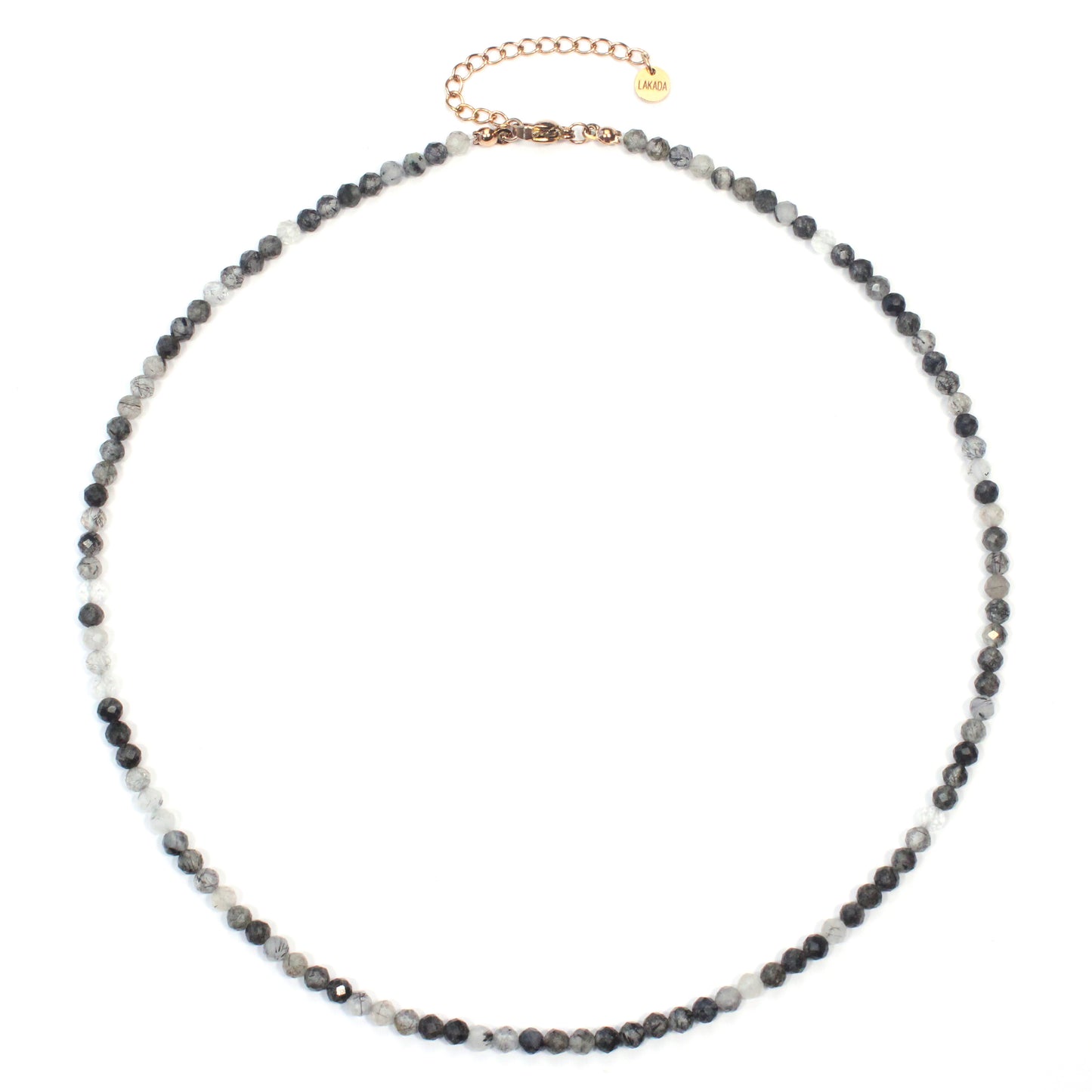 Turmalinquarz Edelstein Halskette 4mm facettiert - Länge verstellbar