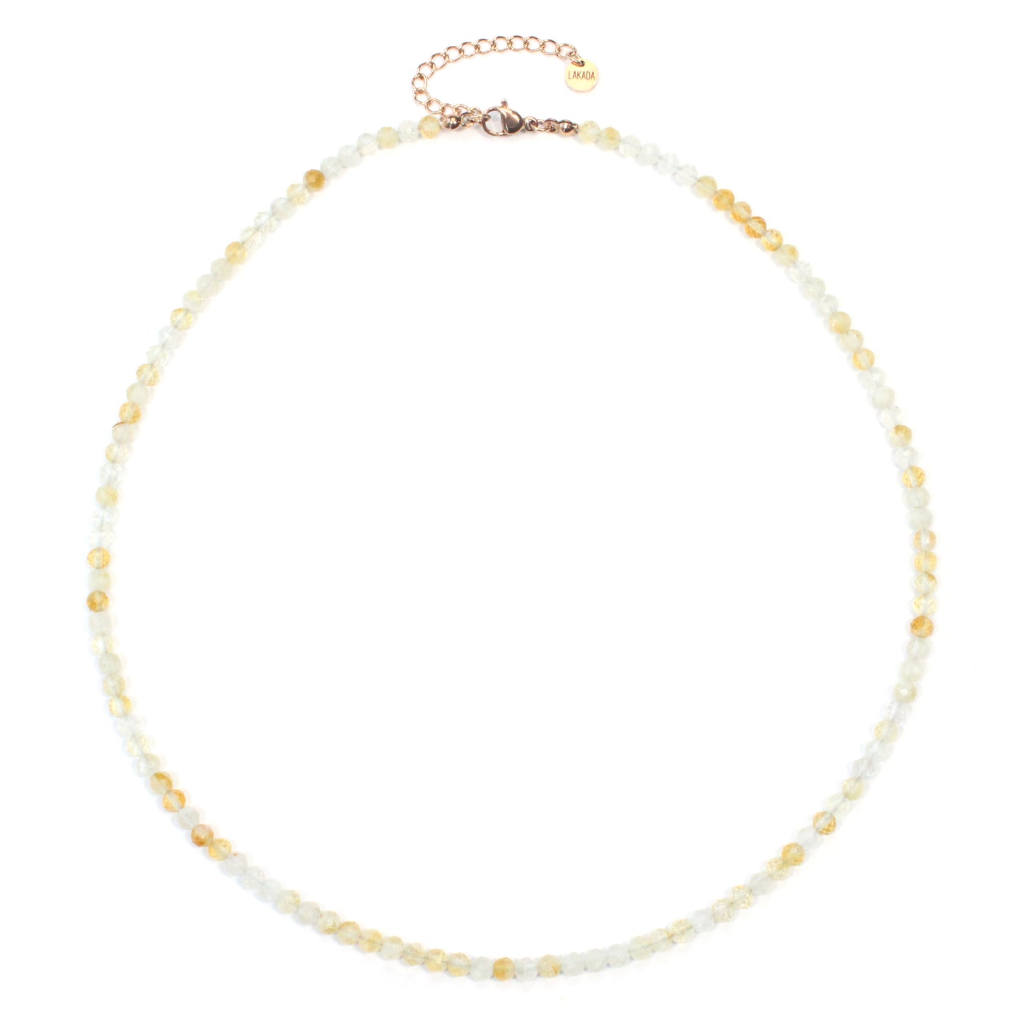 Citrin Edelstein Halskette 4mm facettiert - Länge verstellbar
