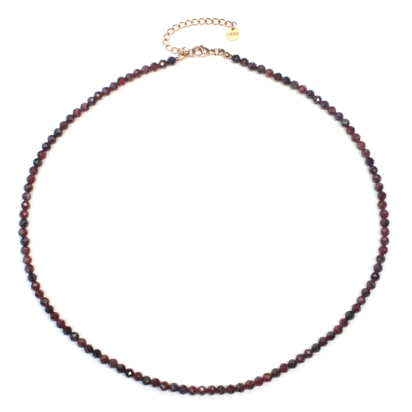 Granat Edelstein Halskette 4mm facettiert - Länge verstellbar