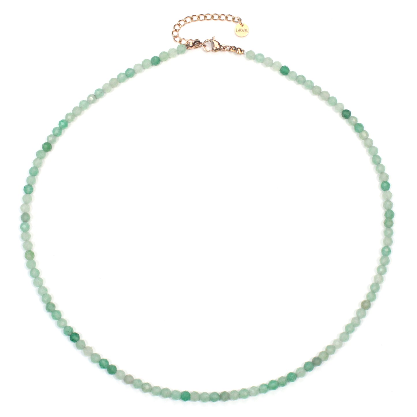 Grüner Aventurin Edelstein Halskette 4mm facettiert - Länge verstellbar