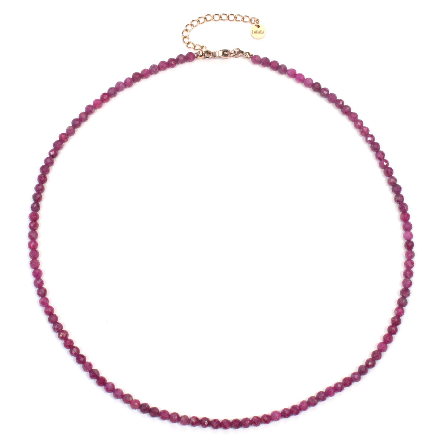 Rubin Edelstein Halskette 4mm facettiert - Länge verstellbar