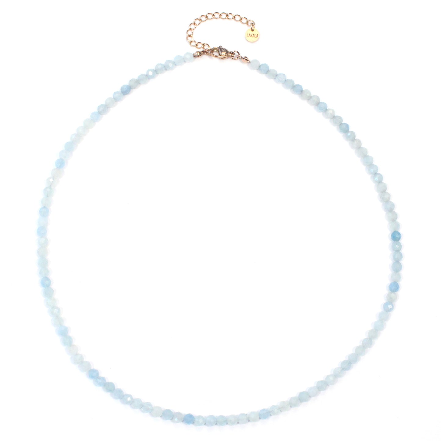 Aquamarin Edelstein Halskette 4mm facettiert - Länge verstellbar
