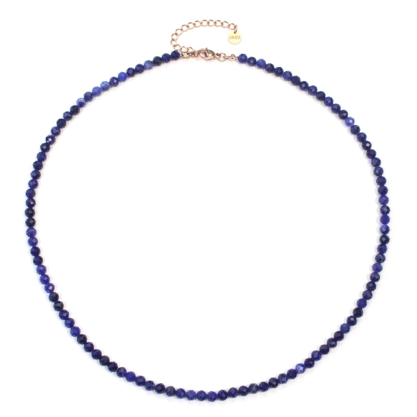 Sodalith Edelstein Halskette 4mm facettiert - Länge verstellbar