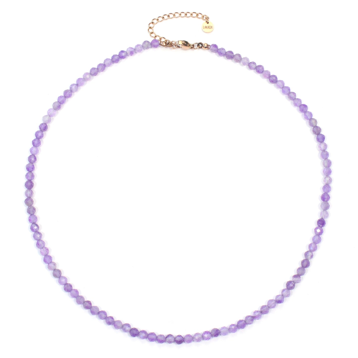 Amethyst Edelstein Halskette 4mm facettiert - Länge verstellbar