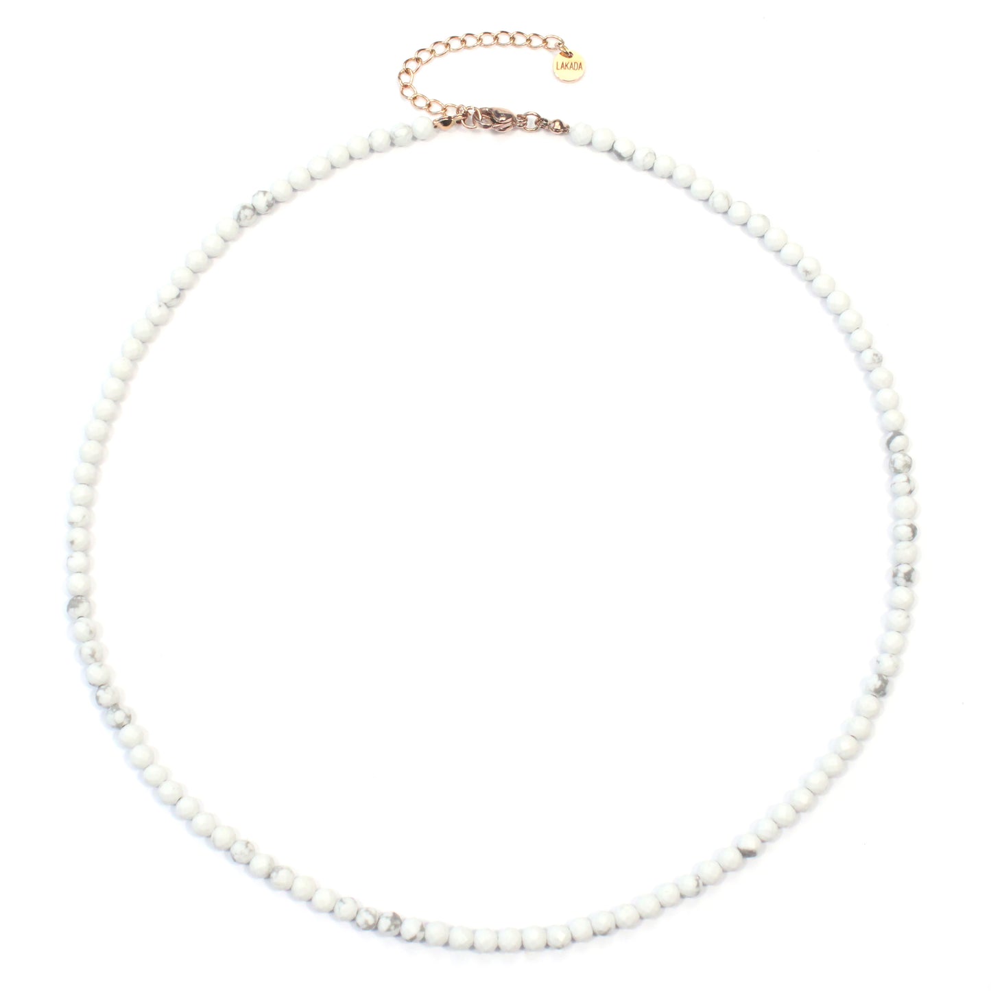 Howlith Edelstein Halskette 4mm facettiert - Länge verstellbar