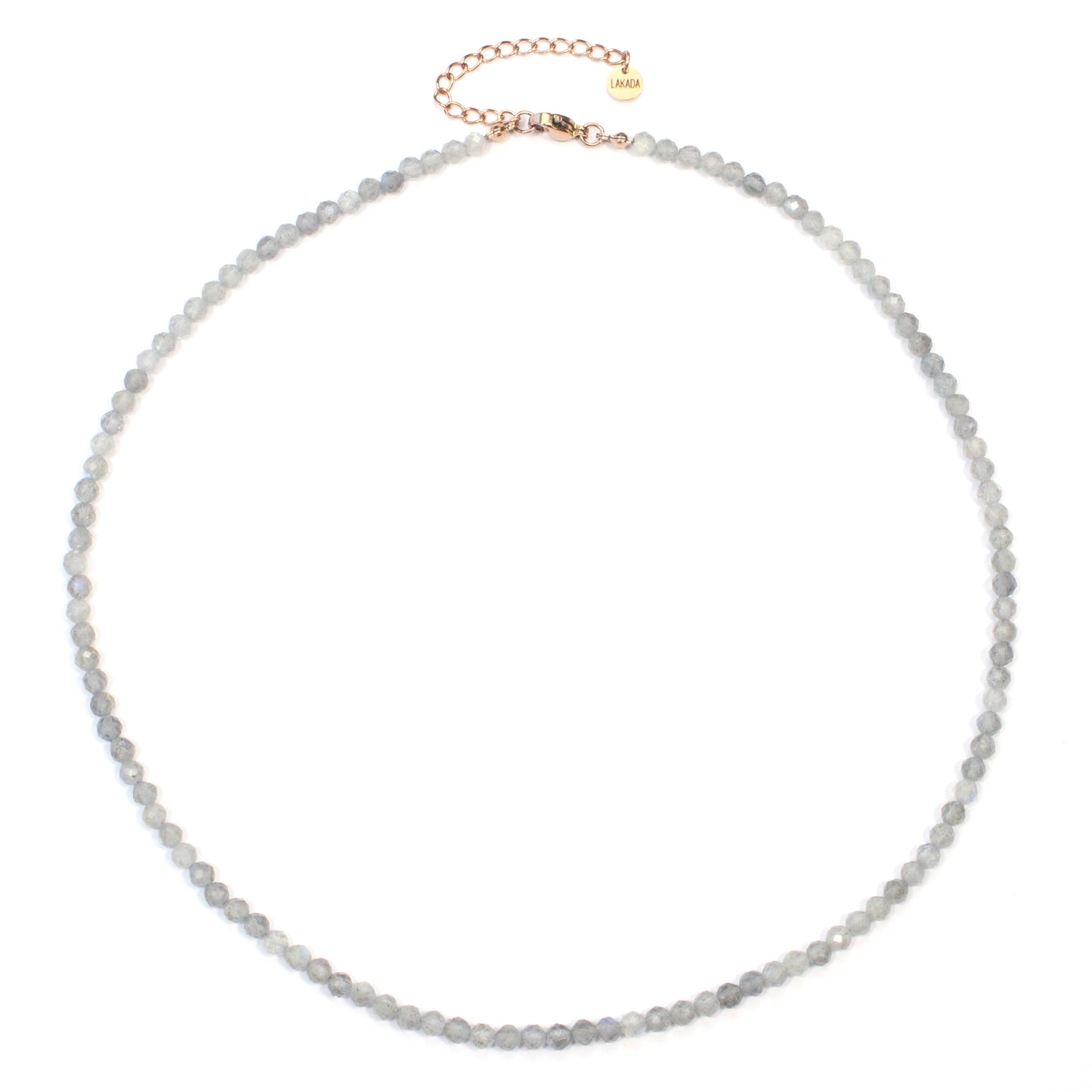 Labradorit Edelstein Halskette 4mm facettiert - Länge verstellbar