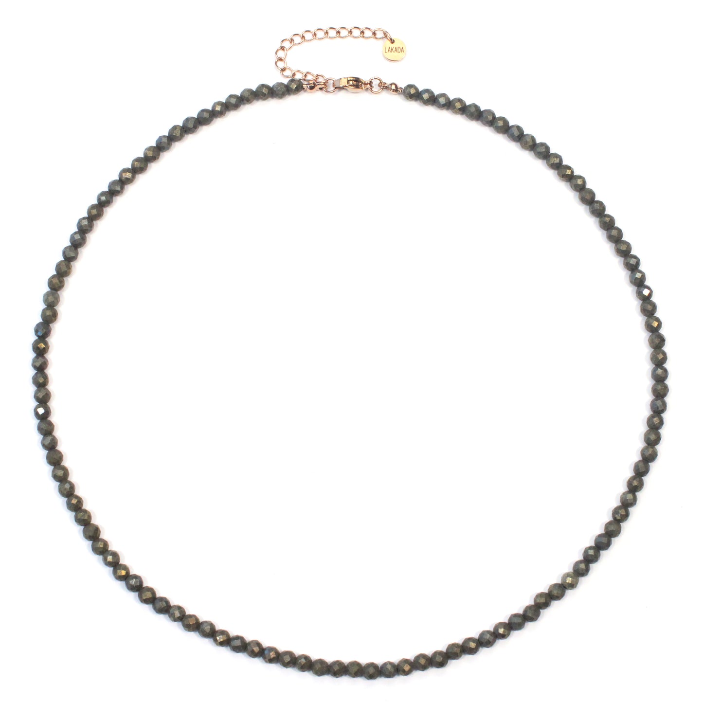 Pyrit Edelstein Halskette 4mm facettiert - Länge verstellbar