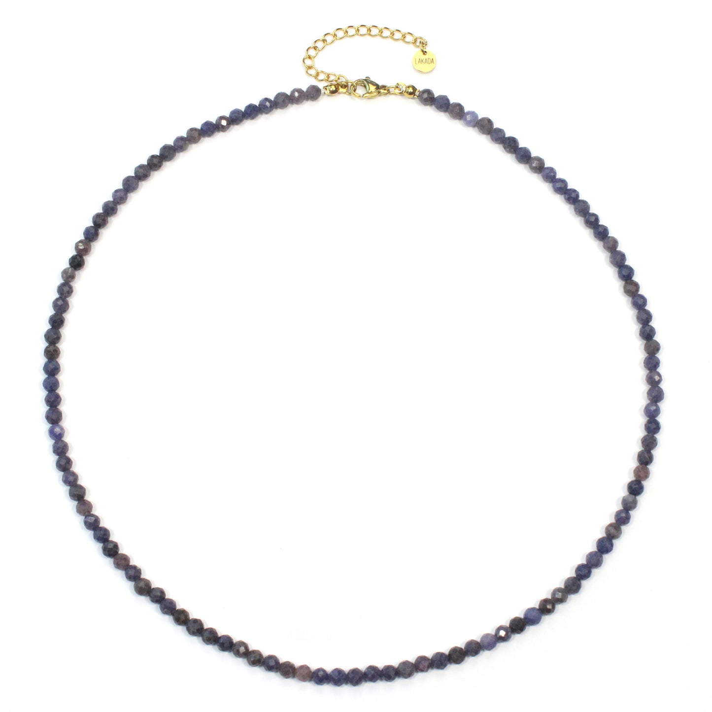 Saphir Edelstein Halskette 4mm facettiert - Länge verstellbar