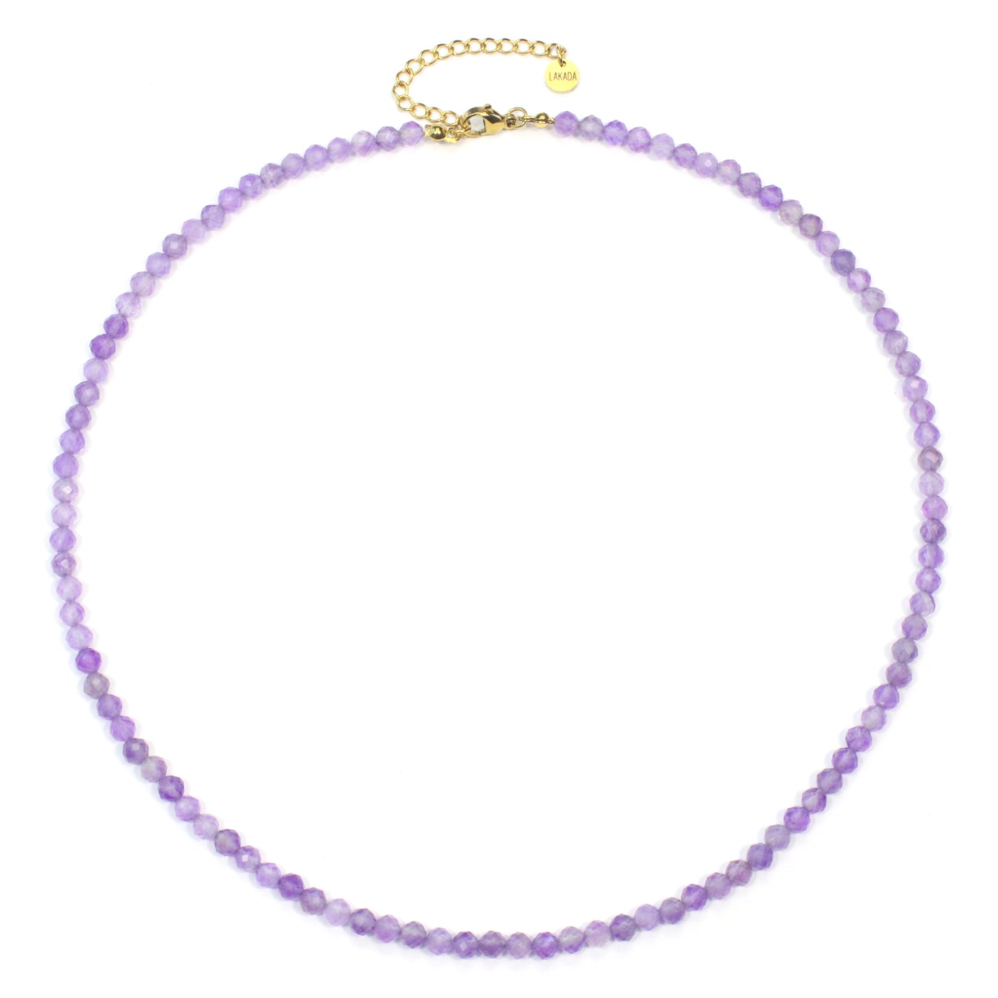 Amethyst Edelstein Halskette 4mm facettiert - Länge verstellbar