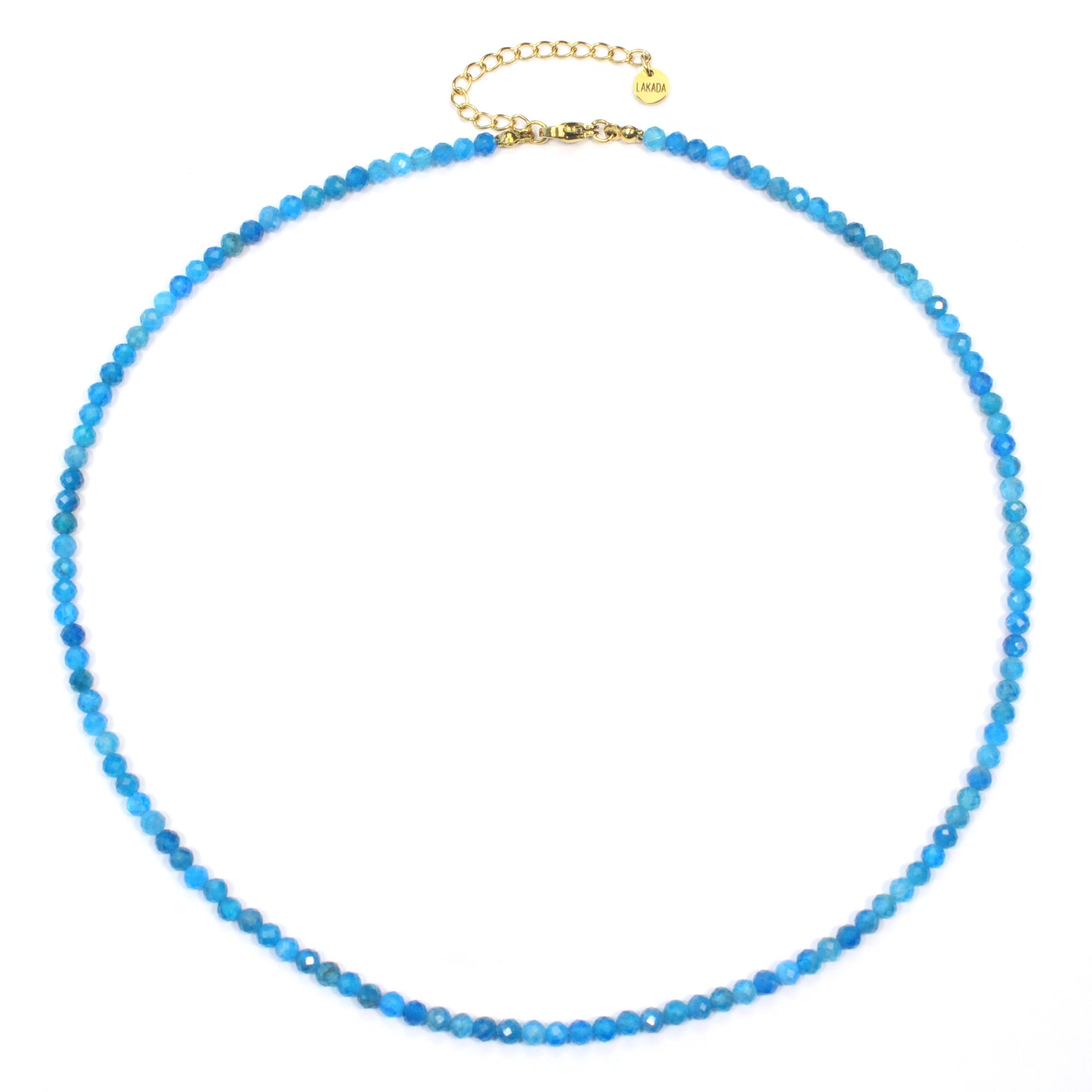 Apatit Edelstein Halskette 4mm facettiert - Länge verstellbar