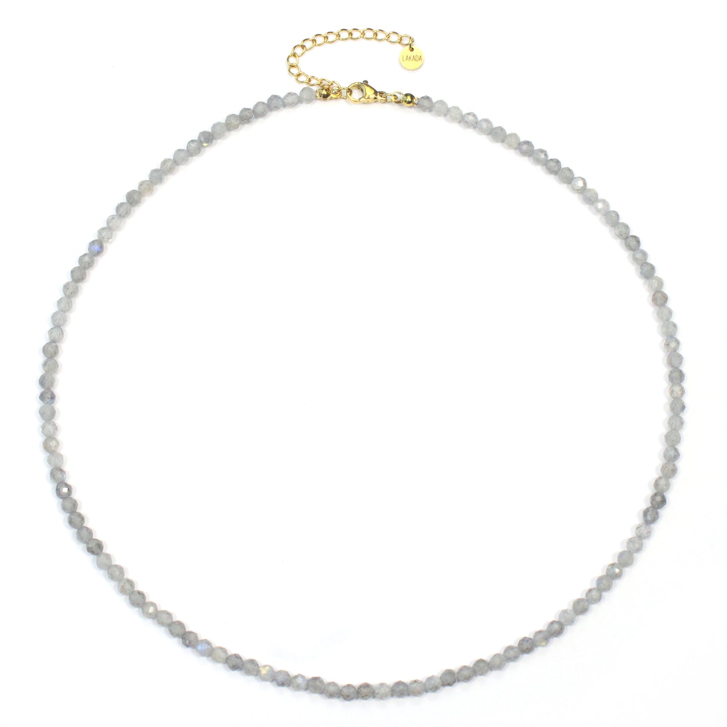 Labradorit Edelstein Halskette 4mm facettiert - Länge verstellbar